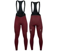 CGUOHU Cuissard à Bretelles De Cyclisme Pantalon à Bretelles de Cyclisme d'hiver en Polaire Thermique for Hommes, Pantalon Long Plein air, vêtements vélo(Red,L)