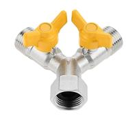 CGUOHU Distributeur d'eau en Laiton de 1/2 Pouces, vanne Commutation Y avec séparateur Robinet d'arrêt for Machine à Laver, 2 pièces pour La Maison, Le Jardin