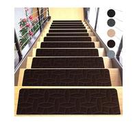 CGUOHU Marches D'escalier Lot de 8 Tapis d'escalier Auto-adhésifs et antidérapants, Doux sûrs, for la Protection des marches(A Brown)