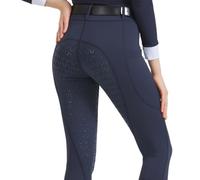 CGUOHU Pantalon D'équitation Pantalon d'équitation Printemps-été for Femme, tricoté, Extensible, ajusté, en Silicone, Moulant, Respirant Legging D'équitation(Blue,XXL)