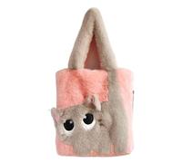 CGUOHU Sac à main en peluche de dessin animé for femmes, fourre-tout grande capacité, sac bandoulière créatif couleur assortie, banlieue décontracté la mode Pour Femmes(Pink)