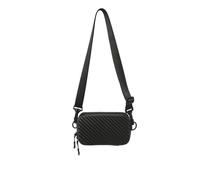 CGUOHU Sac Bandoulière Homme Sac à bandoulière en cuir PU souple for hommes, boîte légère Simple, sac tendance rayures diagonales, coque pressée, sacoche for(Black)