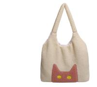 CGUOHU Sac fourre-tout en peluche for femmes, sac à bandoulière chat mignon, grande capacité, main moelleux, de Shopping et rencontres Pour Femmes(Pink)