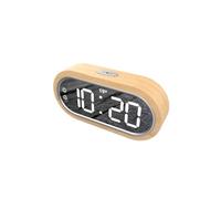 CGV Réveil Acuna Bois hêtre FSC — Port USB, Double alarme, Snooze tactile