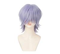 CGVG Anime cosplay Perruque Saja Boys Perruque de cosplay mystère pour homme pour Halloween, carnaval, fête (violet clair)