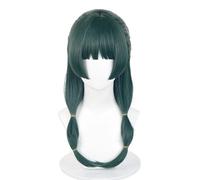 CGVG Perruque de cosplay Maomao pour cosplay, longue, droite, verte, avec frange, pour spectacle d'anime, Halloween, bande dessinée, fête costumée (vert foncé)