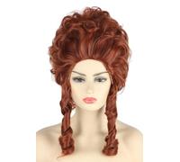 CGVG Perruque de Renaissance - Baroque - Style vintage du 18ème siècle - Perruque de princesse médiévale - Rococo - Pour femme - Cosplay - Halloween - Carnaval (brun rouge)