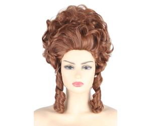CGVG Perruque de Renaissance - Baroque - Style vintage du 18ème siècle - Perruque de princesse médiévale - Rococo - Pour femme - Pour cosplay, Halloween, carnaval - Marron clair