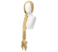 CGVG Perruque longue blonde tressée avec tresse blonde princesse pour cosplay, jeu de rôle, Halloween, carnaval, fête