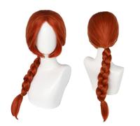 CGVG Princesse Leia - Perruque courte brune avec 2 chignons - Pour cosplay, Halloween, carnaval (brun rouge)