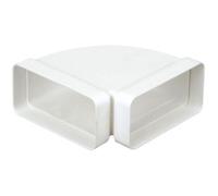 Ch 55 X 110 - Coude Horizontal 90° Rectangulaire Plastique Rigide Section 55x110 (460003)