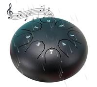 Ch-akra Tambour à pluie pour extérieur de jardin, carillon de pluie imperméable pour instrument de jardin, tambour de 15,2 cm et 8 notes, noir