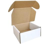 CH-BOX CM442 Lot de 50 petites boîtes d'expédition en carton ondulé Blanc 10,2 x 10,2 x 5,1 cm