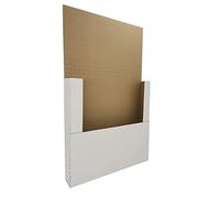 CH-BOX EM1212 Lot de 50 boîtes d'expédition de disques vinyles pour albums Lp, 32 x 32 x 5 cm, hauteur réglable en carton ondulé, faciles à plier, blanc