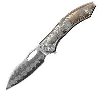 CH knives CUPRA - Damascus with Elmax core, mirror finish with Ti handle