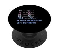 CH St SC DC HDC If You Can Read This Knitting Abréviation PopSockets PopGrip Adhésif