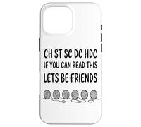 Ch St SC DC Hdc If You Yarn Hook Abbreviation du Motif Coque pour iPhone 16 Pro Max