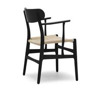 Carl Hansen & Søn Chaise CH26 - verni noir - maille nature