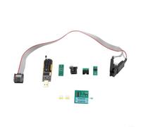 CH341A Kit de programmateur avec clip de test Soic8 et adaptateur SOP8 vers DIP8, USB 2.0 pour bios pour flash Outil pour puce eeprom série 24/25, compatible avec Windows pour réparation de carte mère