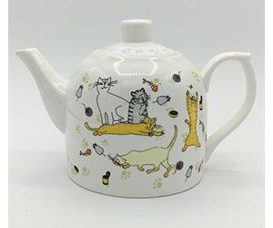 CHA CULT Joschka Théière avec 4 Mugs Funny Cat Motifs