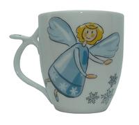 Cha Cult Tasse à thé en porcelaine avec motif ange gardien (avec jupe de neige, bleu)