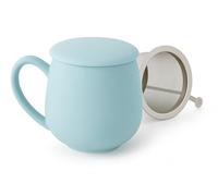 Cha Cult - Tisanière “Saara Turquoise Mat” 0,35 L - Porcelaine Finition Veloutée - Filtre Inox Extra-Fin & Couvercle Repose-Filtre - Élégance Colorée & Design Contemporain