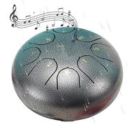 Cha-kra Steel Tongue Rain Drum for Outside Garden - Waterproof Sound Healing Instrument for Meditation or Yoga (Silver)