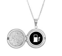 Cha Station Energy Véhicules Protéger L'environnement Médaillon Collier Tenir Photo Bijoux Cadeau Anniversaire