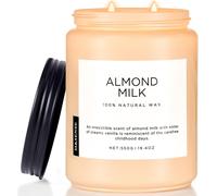 Chaas-Bougie En Soja Lait D'amande Grande Bougie À Deux Mèches De 550 G Brûlage De 110 Heures Cire De Soja Naturelle Et Organique Bougie Parfumée À La Vanille Pour La Détente Cadeau D'emménagement