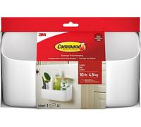 Chaas-Grand Panier De Rangement De 4,5 Kg Avec 4 Bandes, 25,2 X 8,6 X 13,1 Cm, Lourd À Suspendre Sans Dommages, Pour Organiser Les Fournitures De Nettoyage, Les Placards Et Le Garde-Manger, Blanc