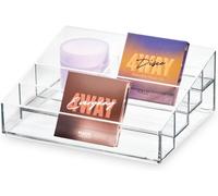 Chaas-Idesign Rangement Vernis À Ongles, Boîte Manucure Avec 5 Compartiments De La Collection Exclusive Sarah Tanno, Présentoir Vernis & Rouges À Lèvres En Plastique, Transparent 95311 16,5 X 20,1 X