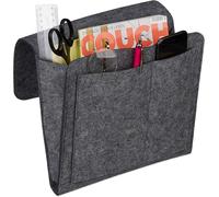 Chaas-Relaxdays Poche De Lit, Feutre, À Suspendre, 5 Compartiments, Rangement Canapé, Organisateur Hlp 26x28x5 Cm, Gris Foncé
