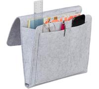 Chaas-Relaxdays Poche De Lit, Feutre, À Suspendre, 5 Compartiments, Rangement Canapé, Organisateur Hlp 26x28x5 Cm, Gris Clair