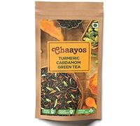 Chaayos Turmeric Cardamom Green Tea | Whole Leaf Loose Tea | Immunity Boosting - 100g [50 Cups] | Cardamom Tea | Green Tea | Antioxidant Green Tea | Organic Green Tea