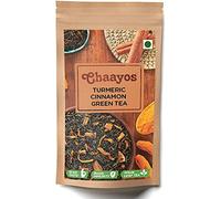 Chaayos Turmeric Cinnamon Green Tea | Whole Leaf Loose Tea | Immunity Boosting - 100g [50 Cups] | Cinnamon Tea | Antioxidant Green Tea | Organic Green Tea