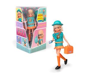 CHABEL High School, poupée réédition 1989 avec Uniforme Bleu et détails Orange, prête pour l'université avec sa Mallette Scolaire et Son Walkman, Certificat et numéro de série, célèbre (CHB00000)