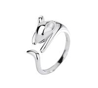 CHABER 925 Anneaux Ouverts en Argent Sterling pour Les Femmes Coquine Coupe Souris Bague Mignonne Longue Queue Réglable Tiffan Bijoux Bohème