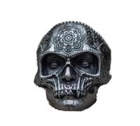 CHABER Unique Argent Couleur Heavy Sugar Skull Ring Mens Mandala Flower Santa Muerte Biker Jewelry