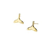 CHABER Véritable Boucle d'oreille en Argent Sterling 925 Mignon Minuscule Queue De Baleine Boucles d'oreilles pour Femmes École Filles Filles Bijoux