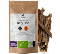 Chabiothé - bâtons de réglisse BIO 80g - IGP Italie, Calabre - minimum 10 bâtons à mâcher - conditionné en France