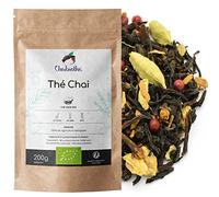 Chabiothé - Thé noir Chaï Masala BIO 200g - aux épices indiens cannelle, gingembre - mélangé en France - sachet biodégradable