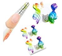 Chablon Amande pour Ongle Gel Extension Construction et Formes Kit, LEA-SHALL 100 Pièces Chablon Extend Papier d'ongles Auto-Adhésif Ongles Forme, pour Polygel d'ongle Acrylique UV