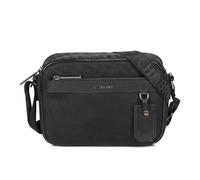 Chabrand Sacoche Homme Noah - Sac Bandoulière Élégant en Toile avec Finitions Cuir - Grand Format avec Poches Zippées - Sac Urbain Premium Noir