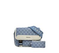 Chabrand Mini-sacoche bleue en toile enduite siglée garnie cuir 85050718, LB032116