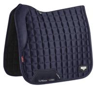 Chabraque de dressage LeMieux LM Loire Memory Satin Dressage Square Navy L / sang chaud