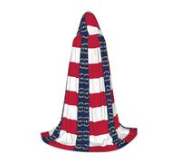CHAbu Cape à capuche avec drapeau de la Caroline du Nord pour adolescents - Longue cape médiévale pour cosplay, fête, carnaval - Accessoires de déguisement