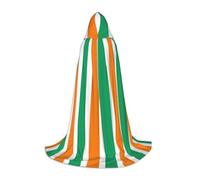 CHAbu Cape à capuche avec drapeau de la Côte d'Ivoire pour adolescents - Longue cape médiévale pour cosplay, fête, carnaval