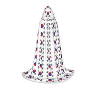 CHAbu Cape à capuche avec drapeau de la République de Corée pour adolescents - Longue cape médiévale pour cosplay, fête, carnaval