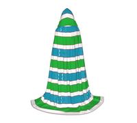 CHAbu Cape à capuche avec drapeau de la République d'Ouzbékistan pour adolescents - Longue cape médiévale pour cosplay, fête, carnaval