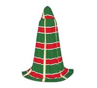CHAbu Cape à capuche avec drapeau de la République tchétchène pour adolescents - Longue cape médiévale pour cosplay, fête, carnaval - Accessoires de déguisement